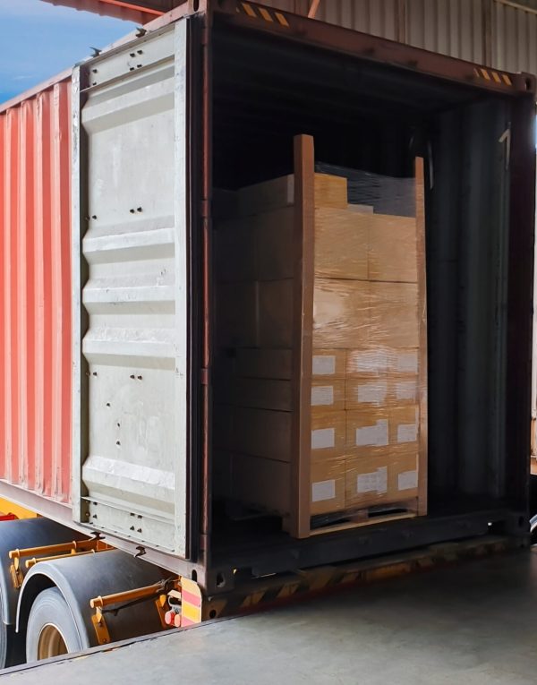 Warehouse,And,Logistics,,Freight,Transportation.,Cargo,Pallet,Load,Shipment,With